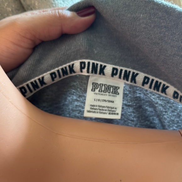 PINK Victoria's Secret Gray and White Cowl Neck Sweater - Picture 6 of 7